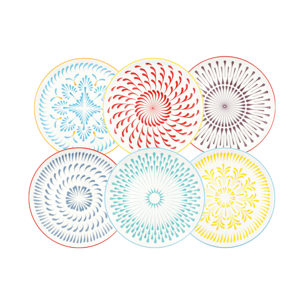 Lot de 6 grandes assiettes, KYOTO