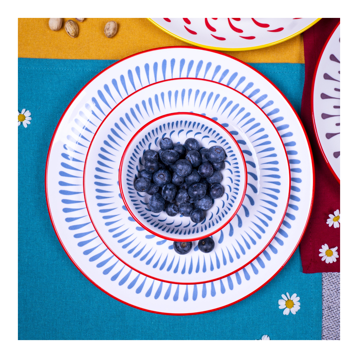 Lot de 6 grandes assiettes, KYOTO