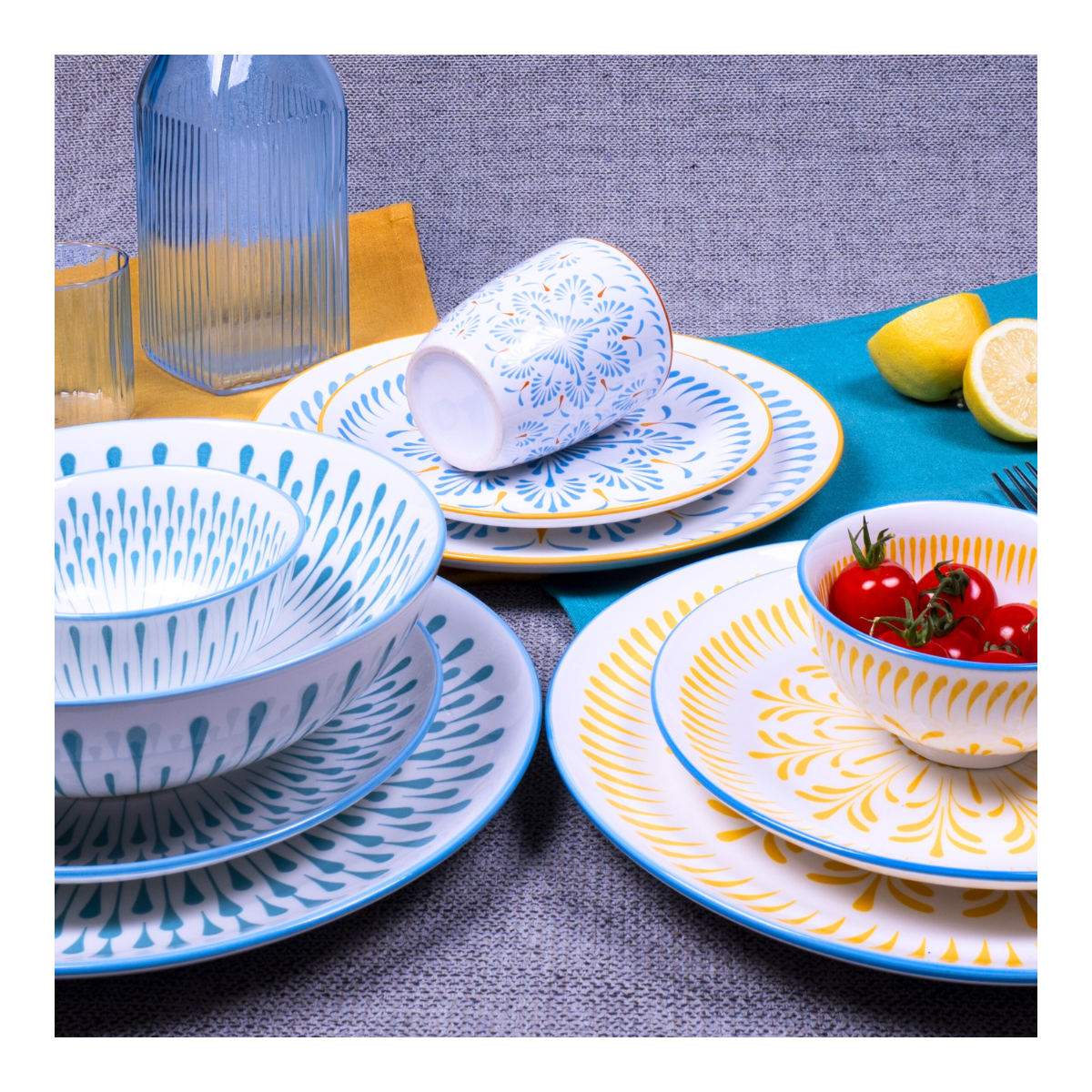 Lot de 6 grandes assiettes, KYOTO