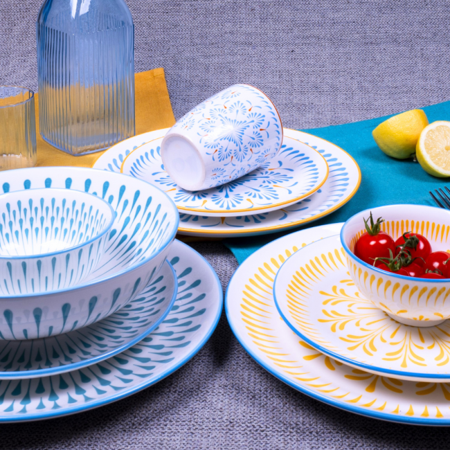 Lot de 6 grandes assiettes, KYOTO Lot de 6 grandes assiettes, KYOTO