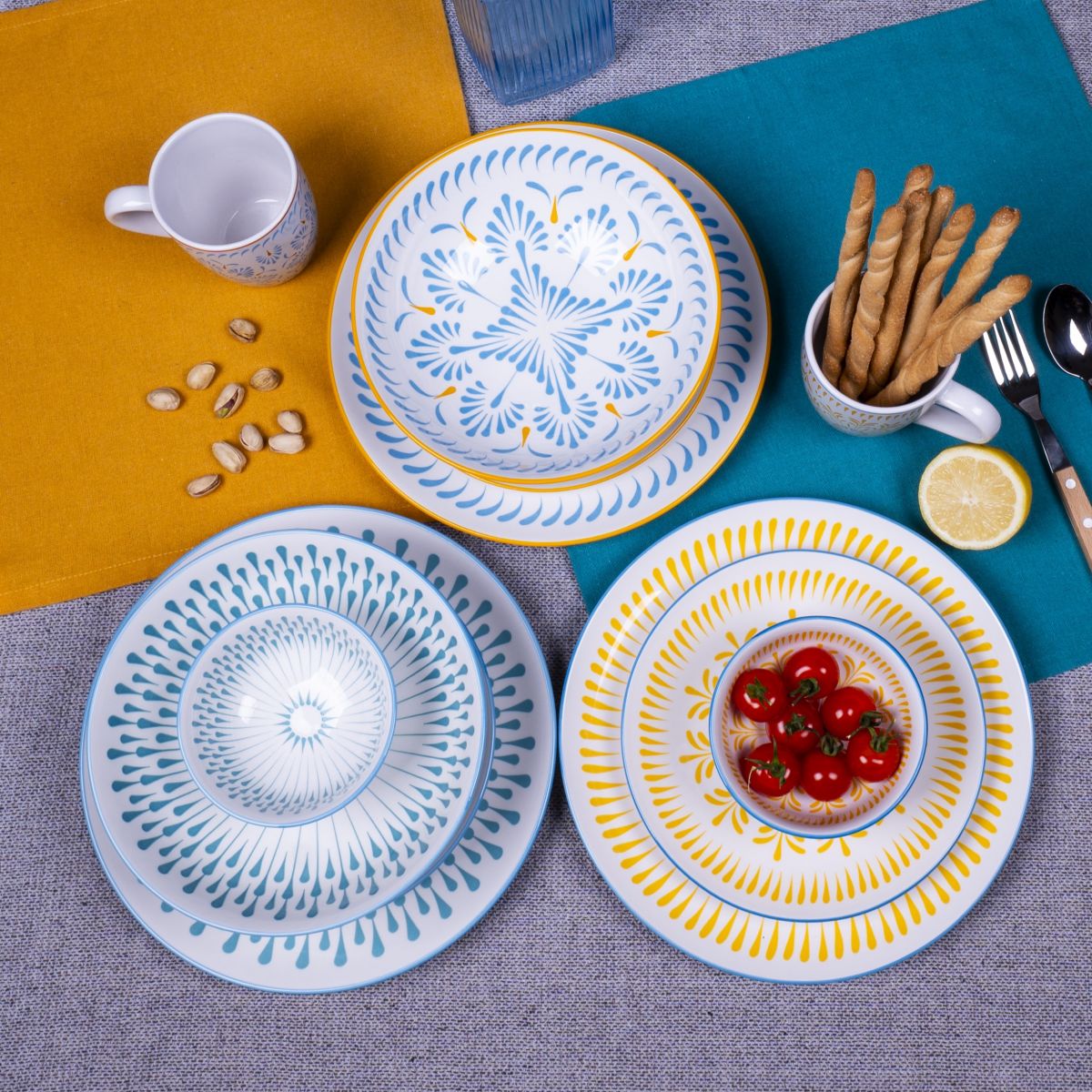 Lot de 6 grandes assiettes, KYOTO