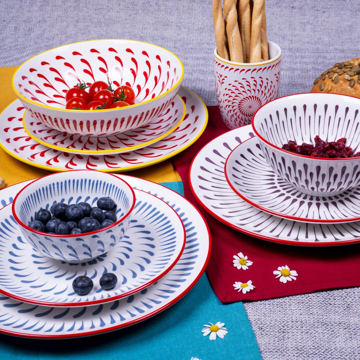 Lot de 6 grandes assiettes, KYOTO