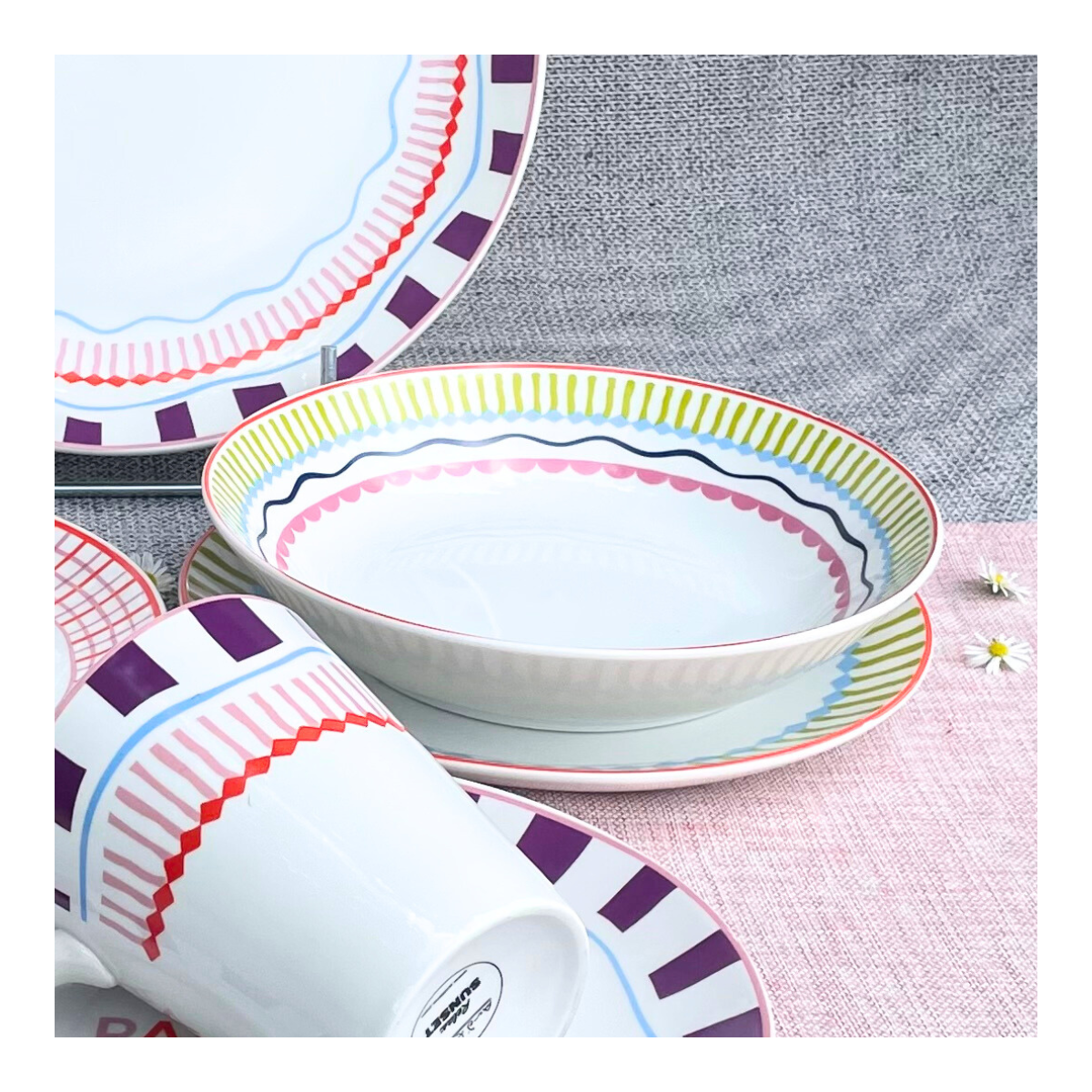 Lot de 6 assiettes creuses, RELAX SUNSET