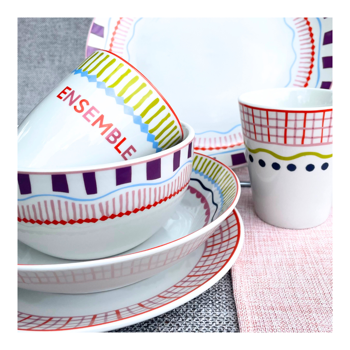 Lot de 6 assiettes creuses, RELAX SUNSET