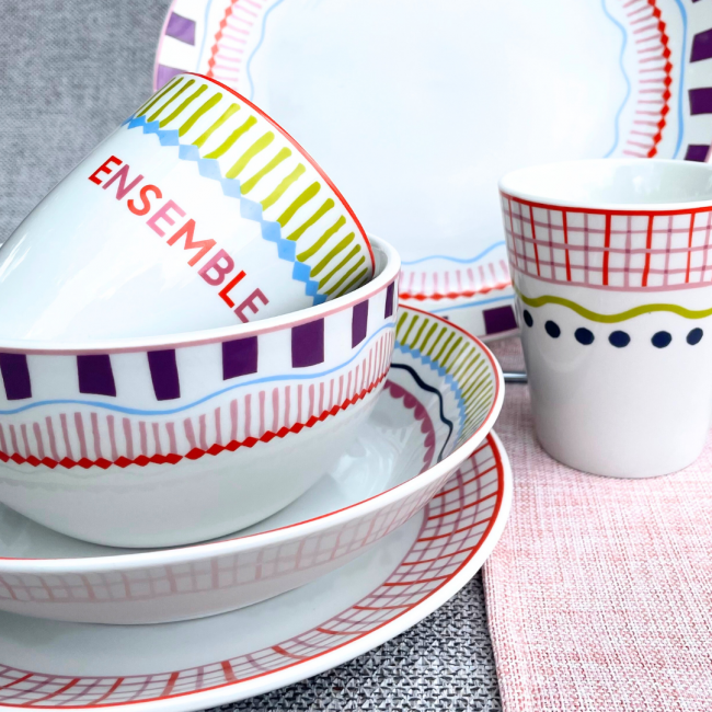 Lot de 6 assiettes creuses, RELAX SUNSET Lot de 6 assiettes creuses, RELAX SUNSET