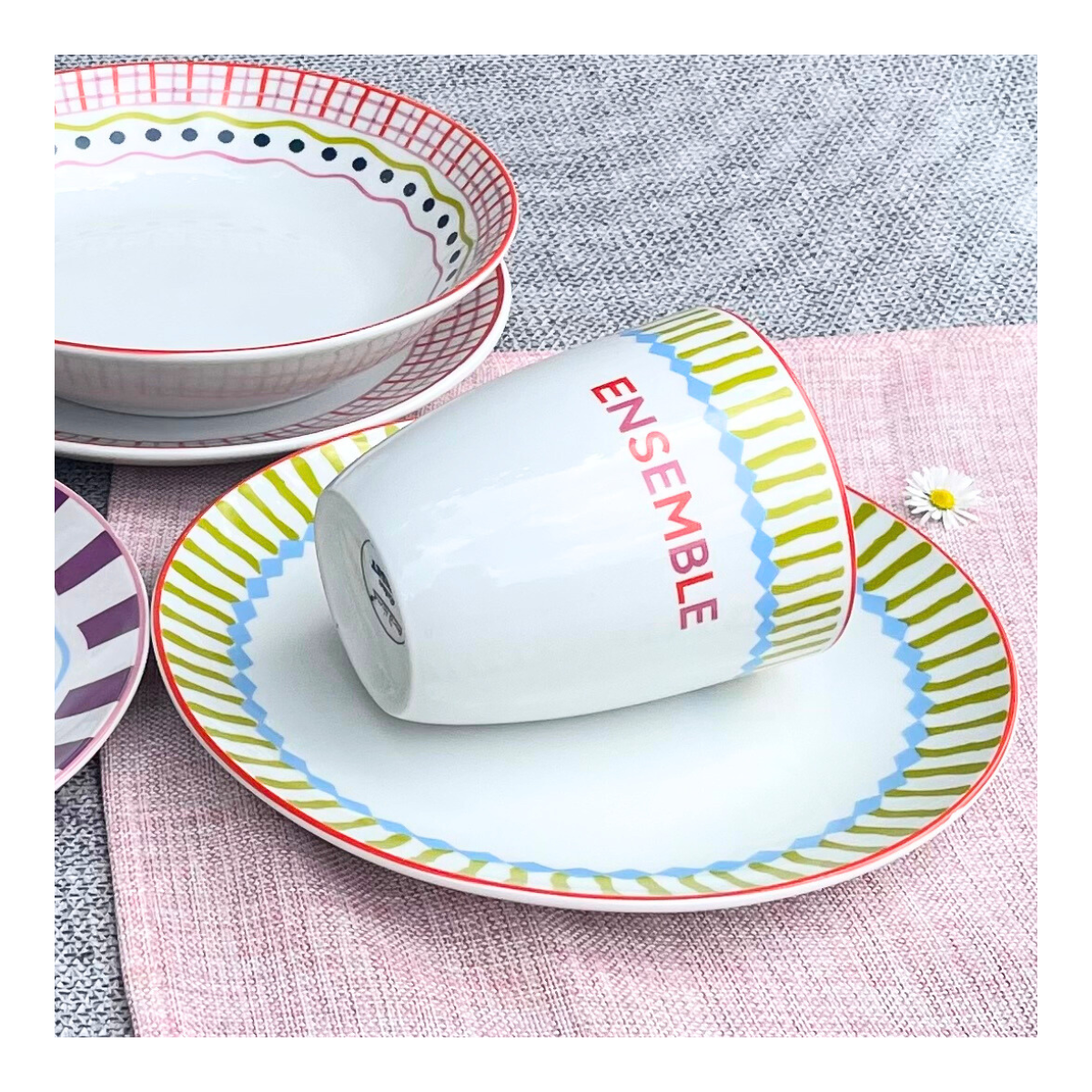 Lot de 6 grandes assiettes, RELAX SUNSET