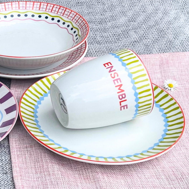 Lot de 6 grandes assiettes, RELAX SUNSET Lot de 6 grandes assiettes, RELAX SUNSET