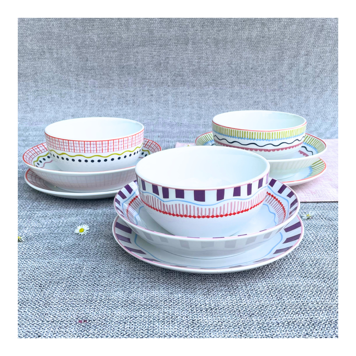 Lot de 6 grandes assiettes, RELAX SUNSET