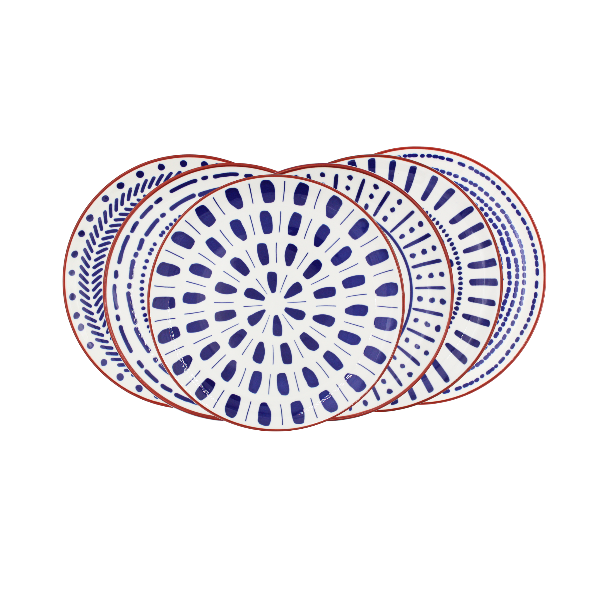 Lot de 6 grandes assiettes, SANTORIN