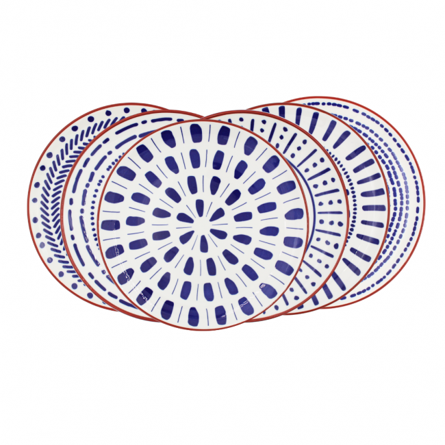 Lot de 6 grandes assiettes, SANTORIN Lot de 6 grandes assiettes, SANTORIN