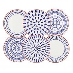 Lot de 6 grandes assiettes, SANTORIN Lot de 6 grandes assiettes, SANTORIN