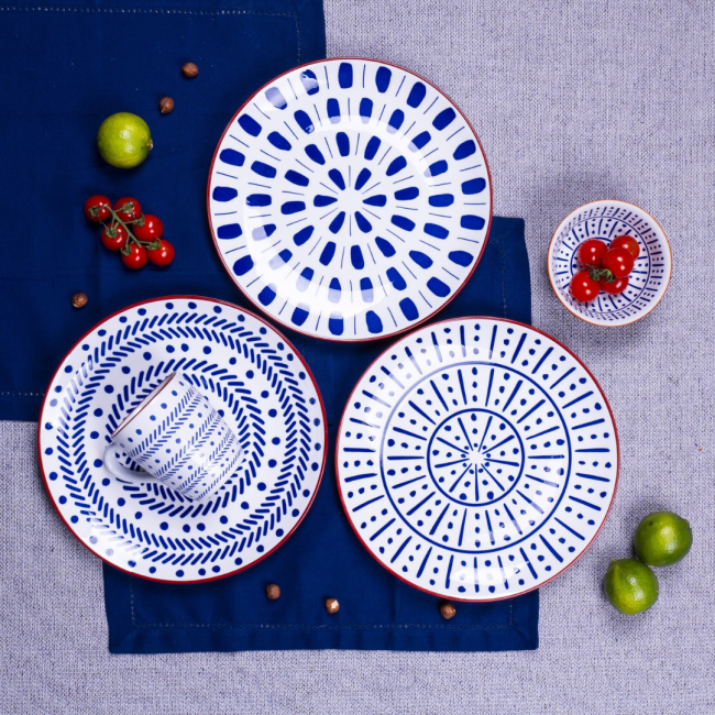 Lot de 6 grandes assiettes, SANTORIN Lot de 6 grandes assiettes, SANTORIN
