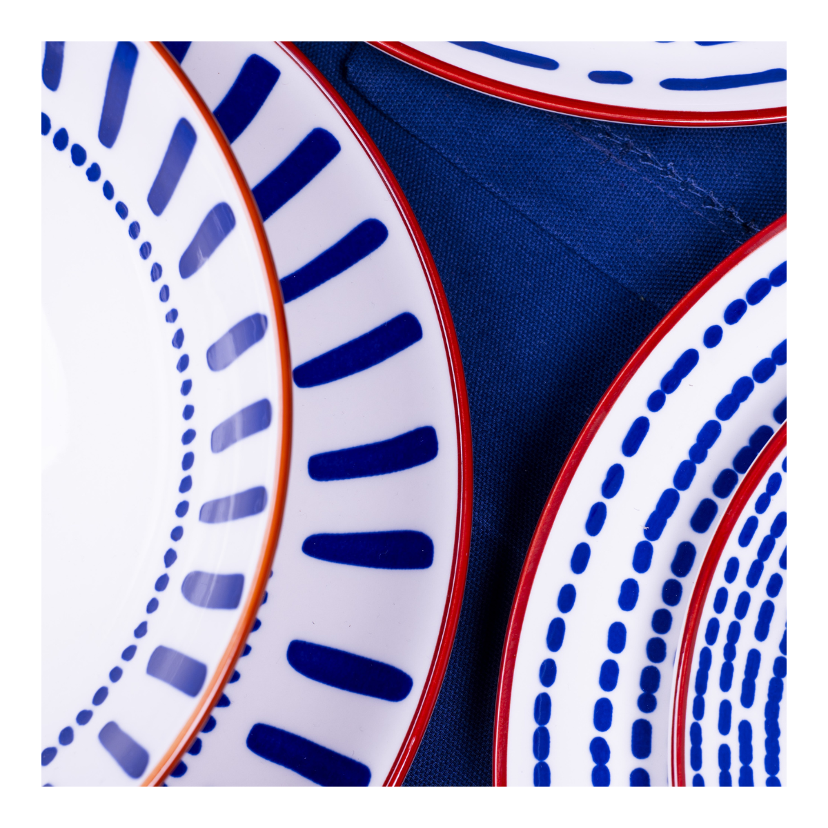 Lot de 6 grandes assiettes, SANTORIN