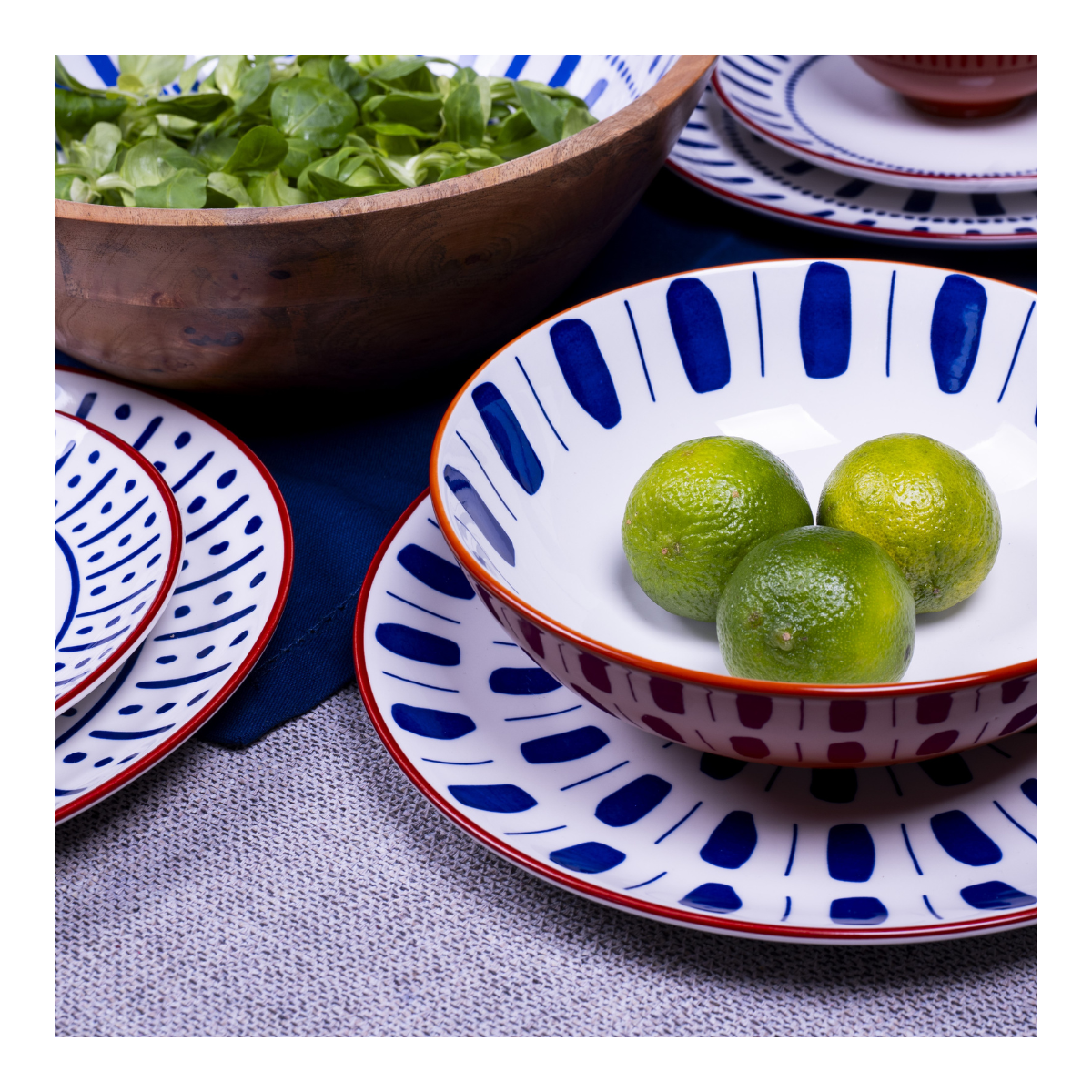 Lot de 6 assiettes creuses, SANTORIN