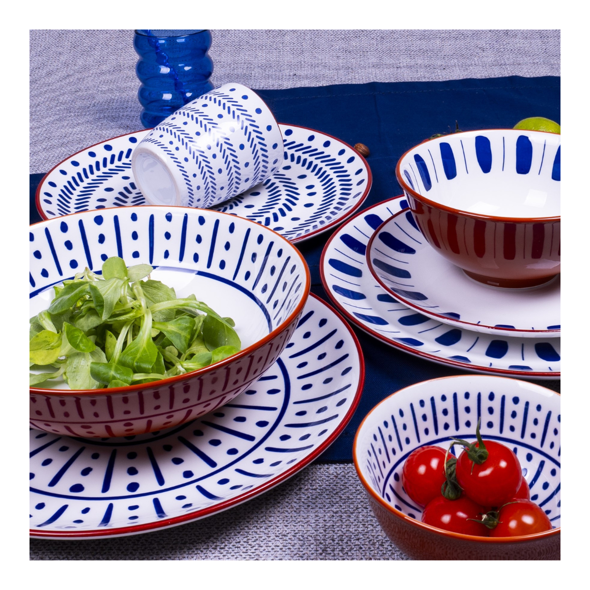 Lot de 6 assiettes creuses, SANTORIN