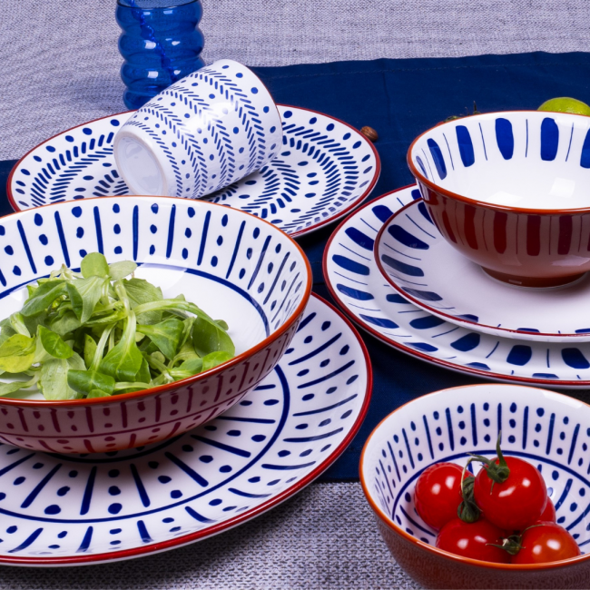 Lot de 6 assiettes creuses, SANTORIN Lot de 6 assiettes creuses, SANTORIN