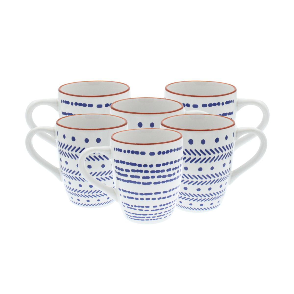 Lot de 6 mugs, SANTORIN