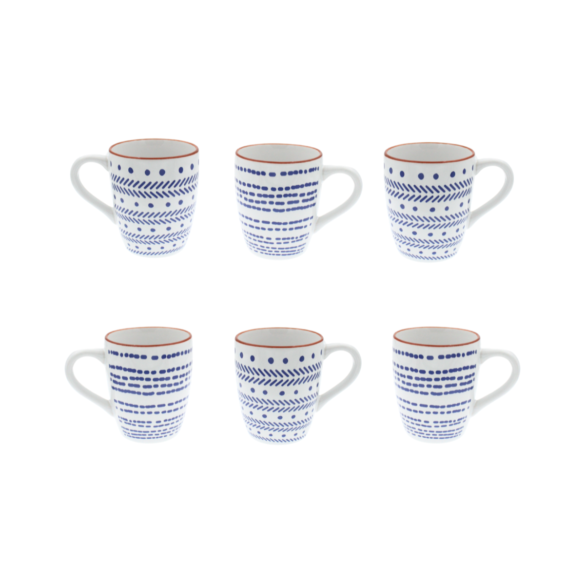 Lot de 6 mugs, SANTORIN