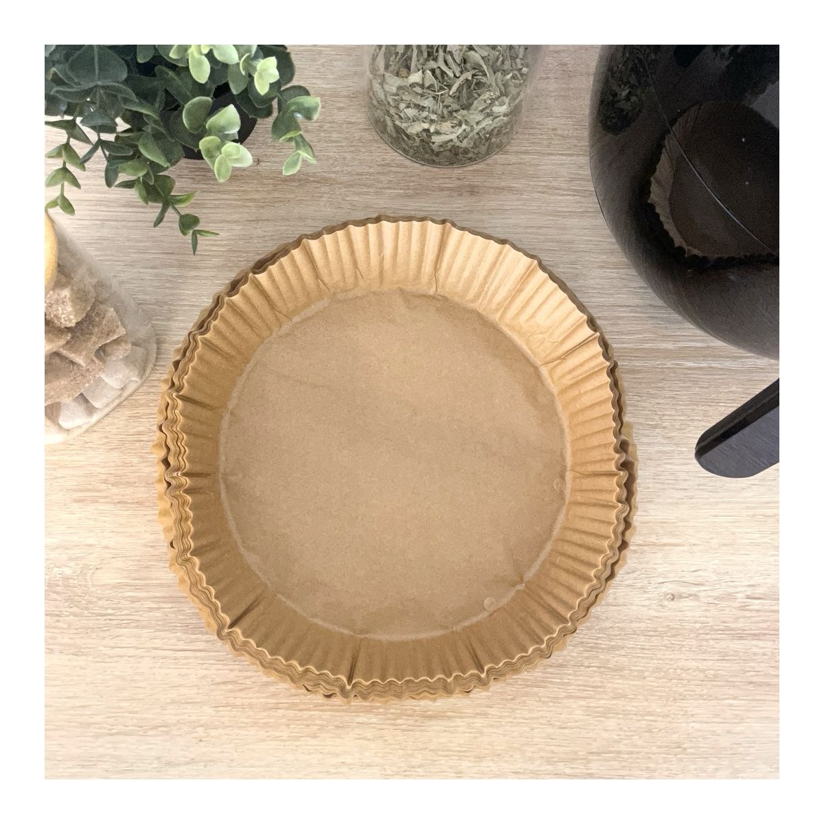 Set de 50 moules en papier de cuisson sulfurisé rond, AIRFRYER