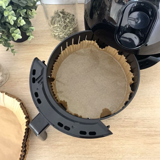 Set de 50 moules en papier de cuisson sulfurisé rond, AIRFRYER Set de 50 moules en papier de cuisson sulfurisé rond, AIRFRYER