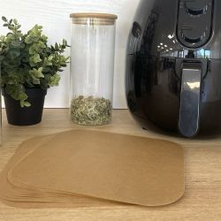 Set de 50 moules en papier de cuisson sulfurisé carré, AIRFRYER Set de 50 moules en papier de cuisson sulfurisé carré, AIRFRYER