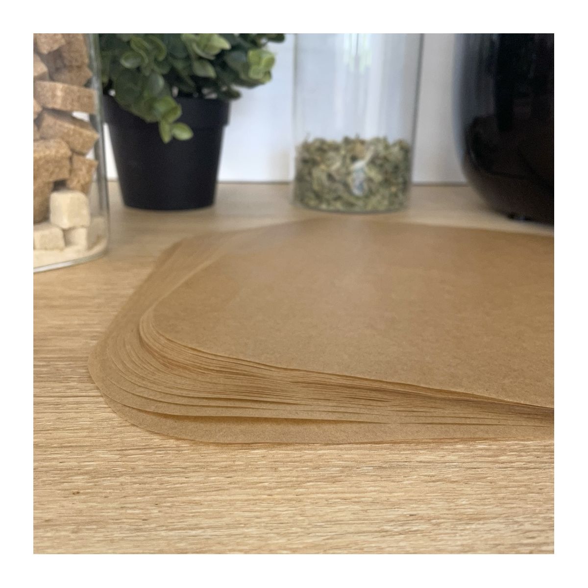 Set de 50 moules en papier de cuisson sulfurisé carré, AIRFRYER