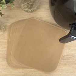 Set de 50 moules en papier de cuisson sulfurisé carré, AIRFRYER Set de 50 moules en papier de cuisson sulfurisé carré, AIRFRYER