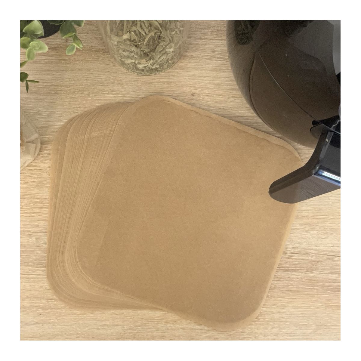 Set de 50 moules en papier de cuisson sulfurisé carré, AIRFRYER