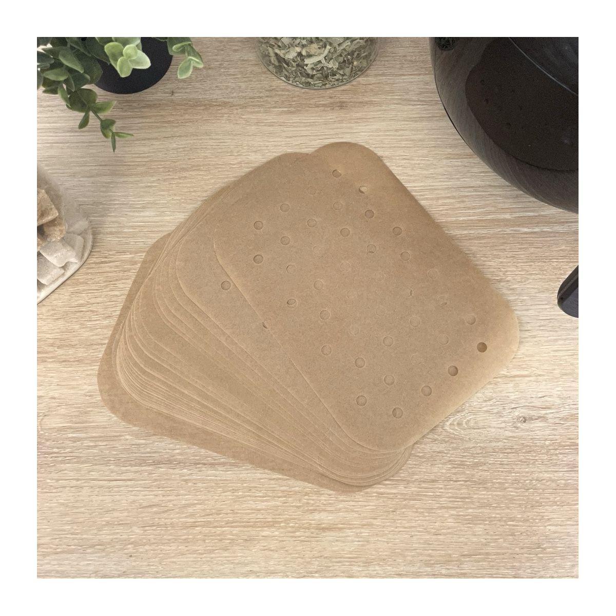 Set de 50 moules en papier de cuisson sulfurisé rectangle, AIRFRYER