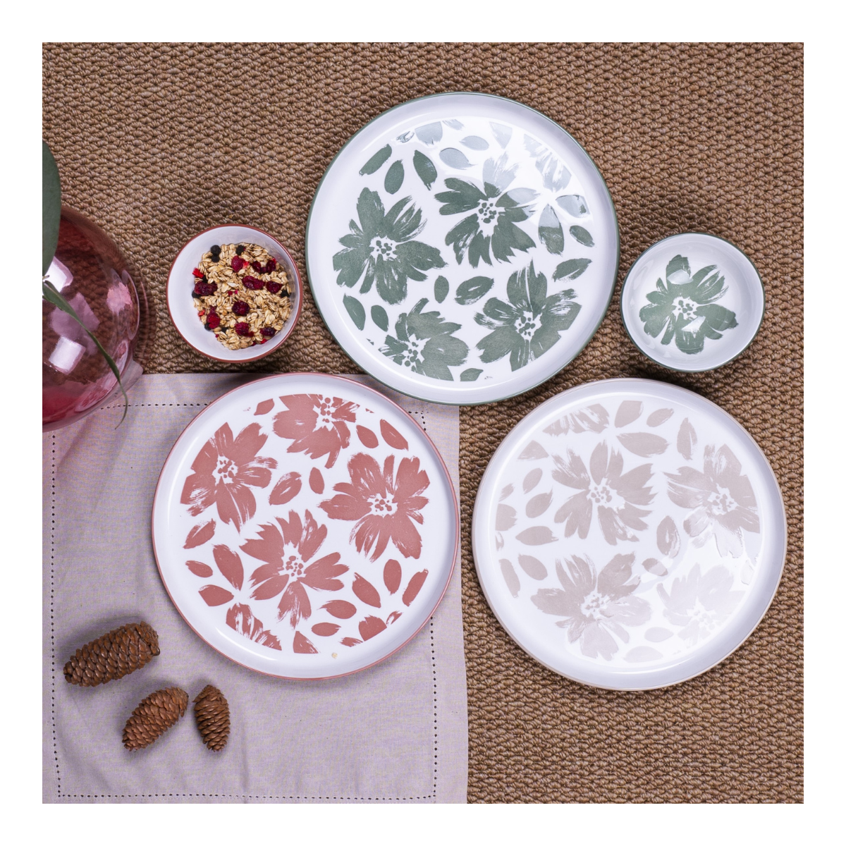 Lot de 6 grandes assiettes, HANAE