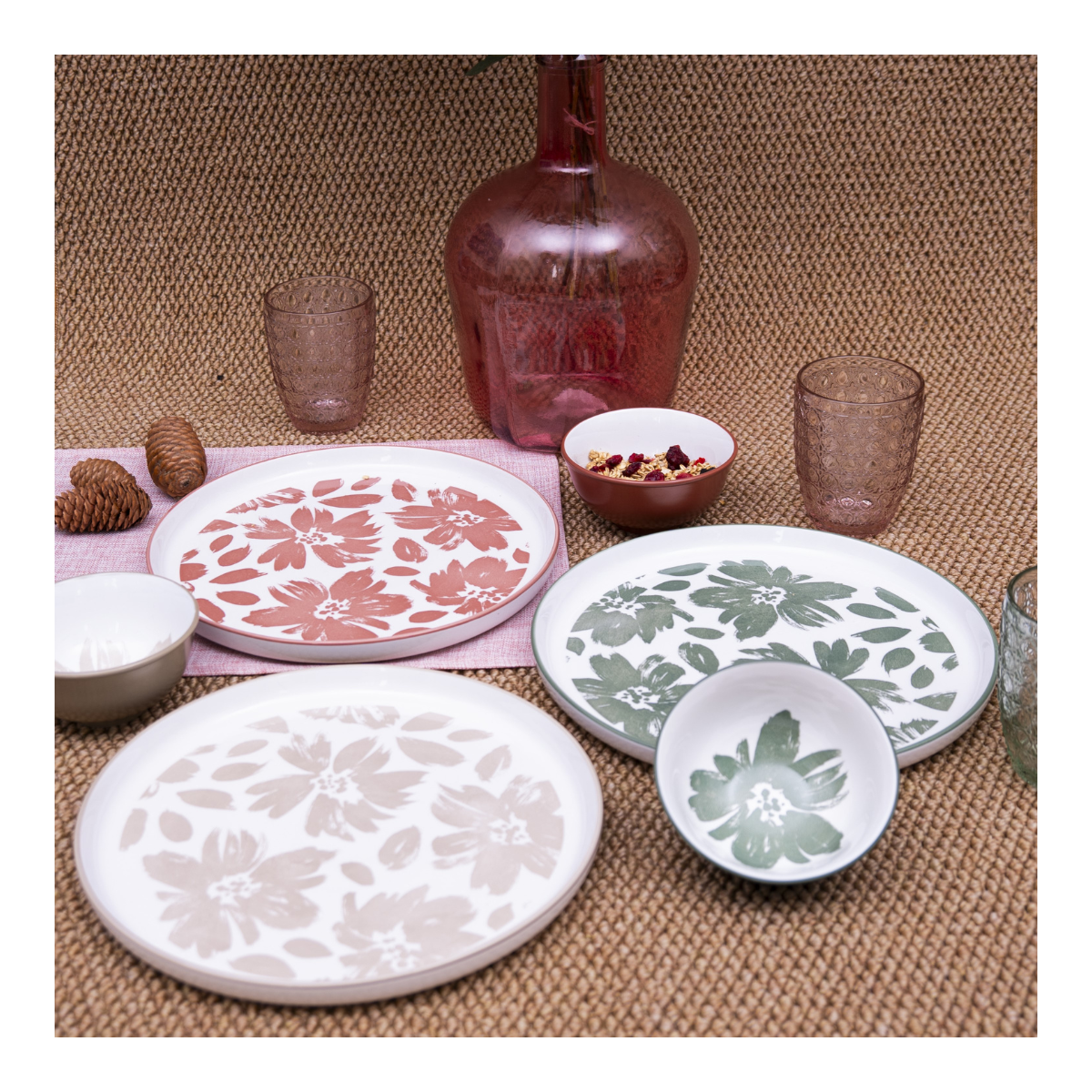 Lot de 6 grandes assiettes, HANAE