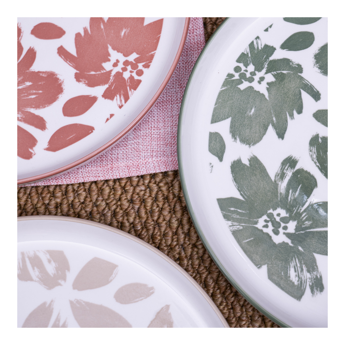 Lot de 6 grandes assiettes, HANAE