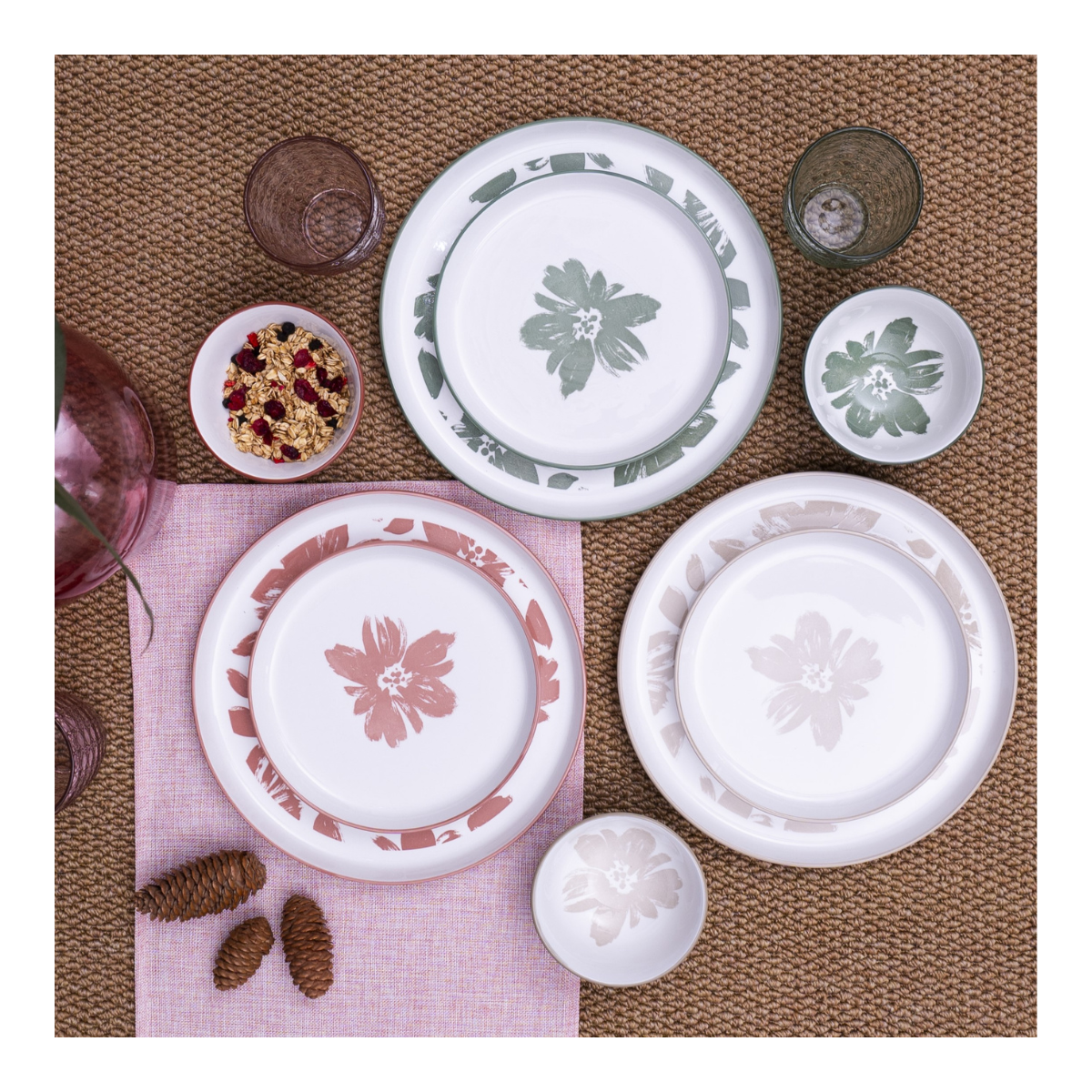 Lot de 6 assiettes à dessert, HANAE