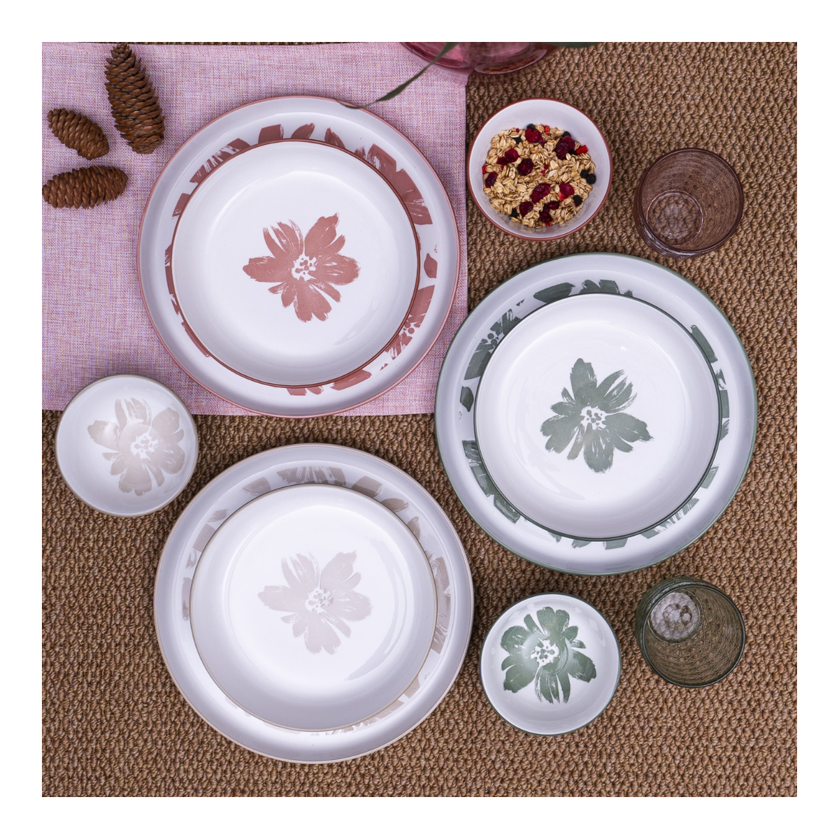 Lot de 6 assiettes creuses, HANAE