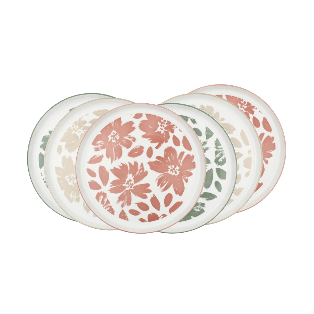 Lot de 6 grandes assiettes, HANAE