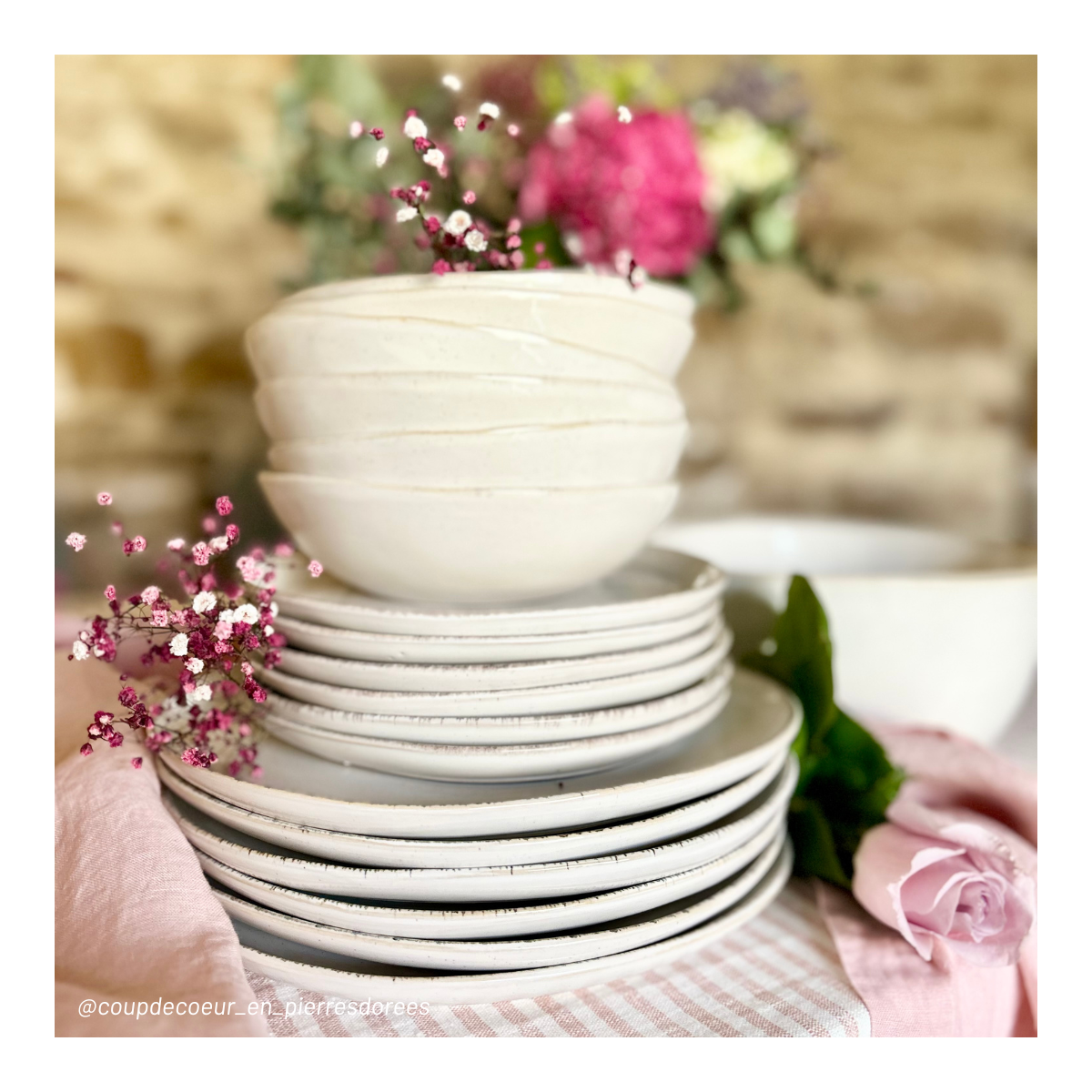 Lot de 6 assiettes creuses, COTON