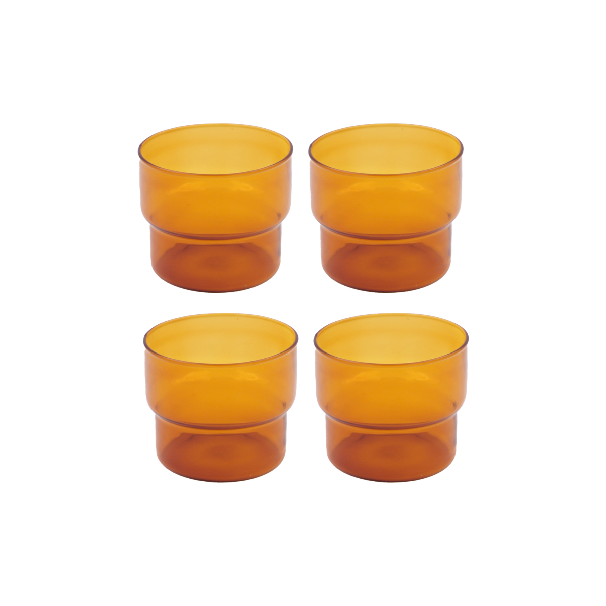 Lot de 4 verres, AMBRE