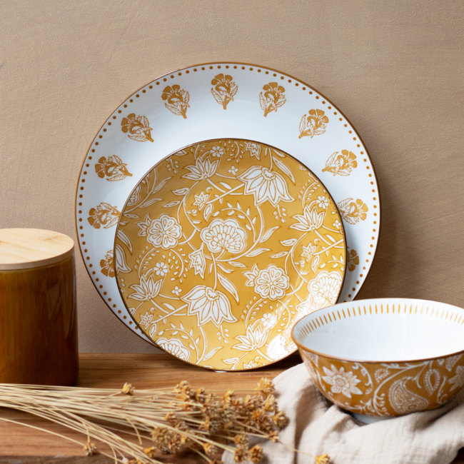 Lot de 6 grandes assiettes, AMBRE