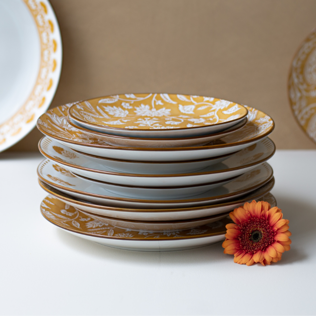 Lot de 6 grandes assiettes, AMBRE