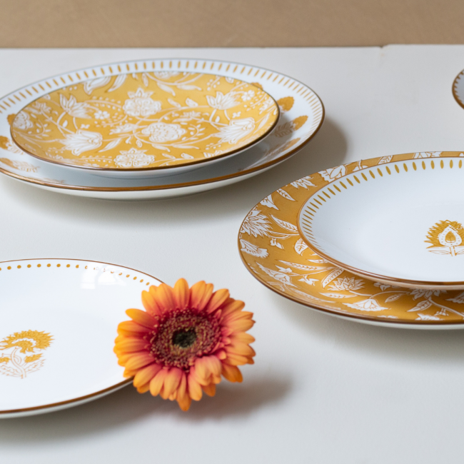 Lot de 6 grandes assiettes, AMBRE