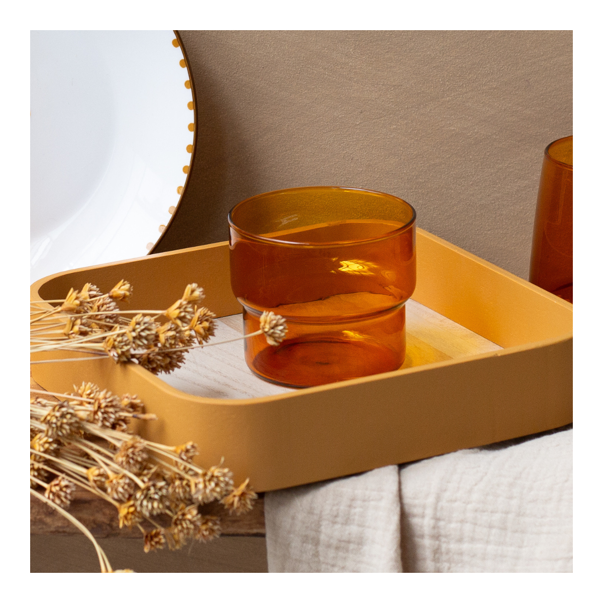 Lot de 4 verres, AMBRE