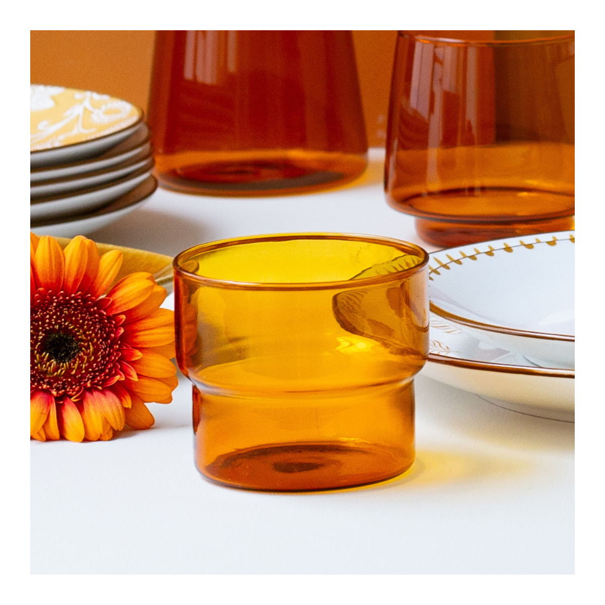 Lot de 4 verres, AMBRE