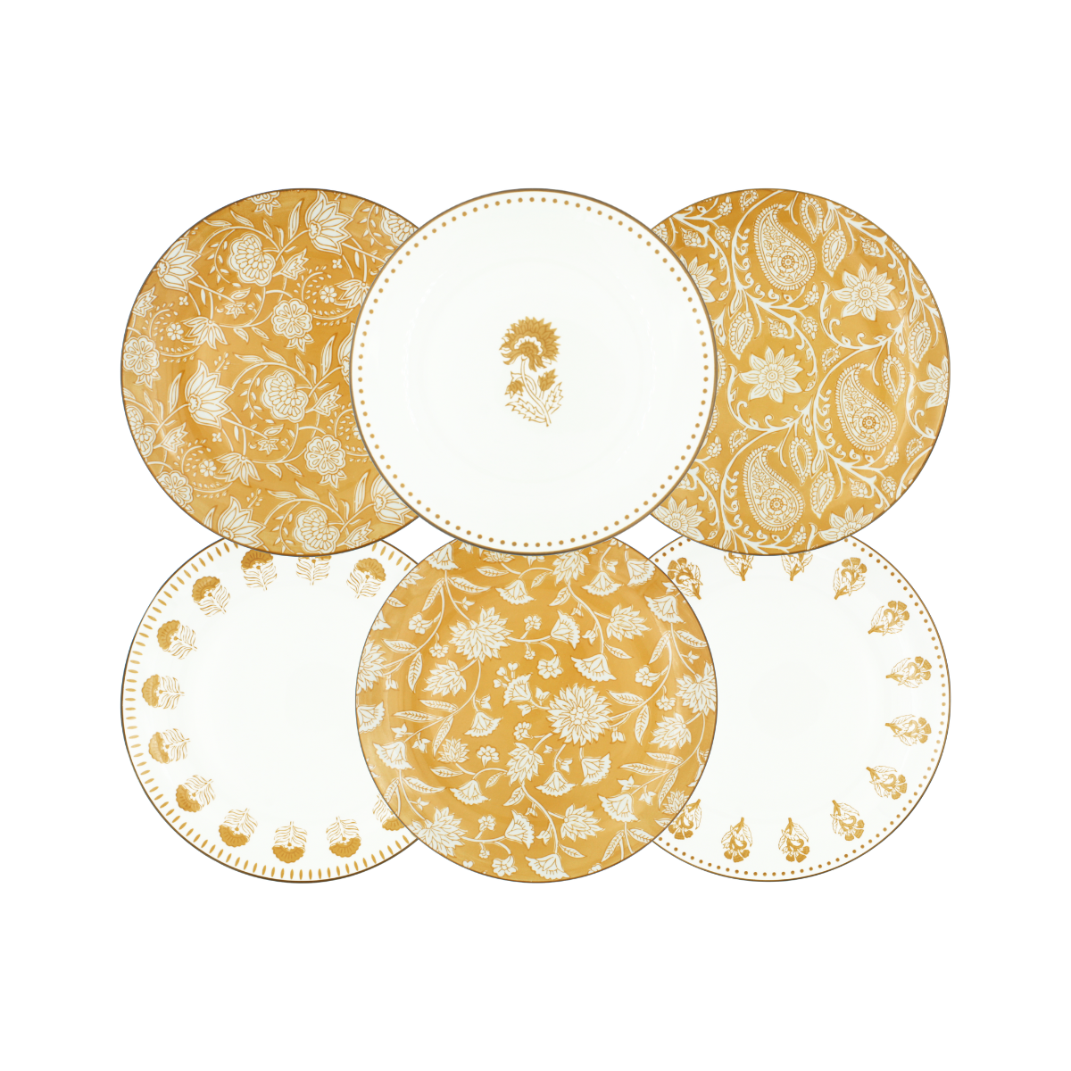 Lot de 6 grandes assiettes, AMBRE