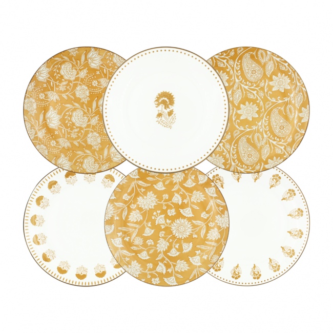 Lot de 6 grandes assiettes, AMBRE