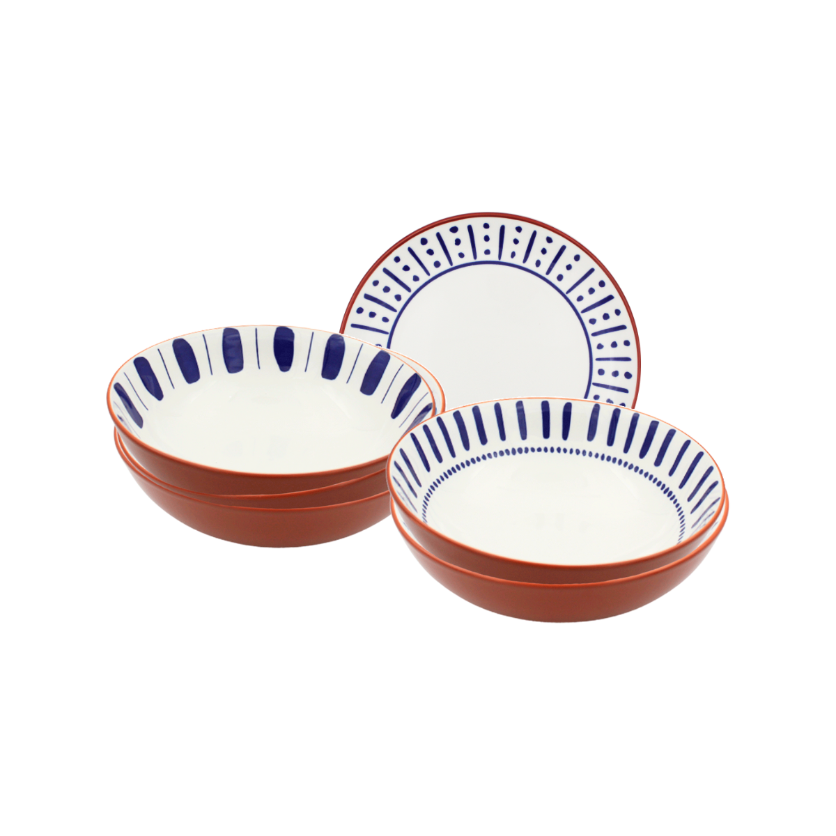 Lot de 6 assiettes creuses, SANTORIN