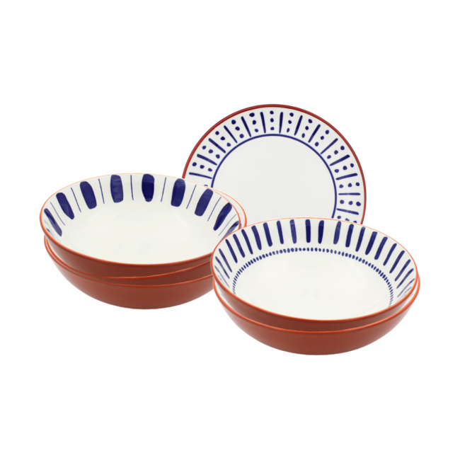 Lot de 6 assiettes creuses, SANTORIN Lot de 6 assiettes creuses, SANTORIN