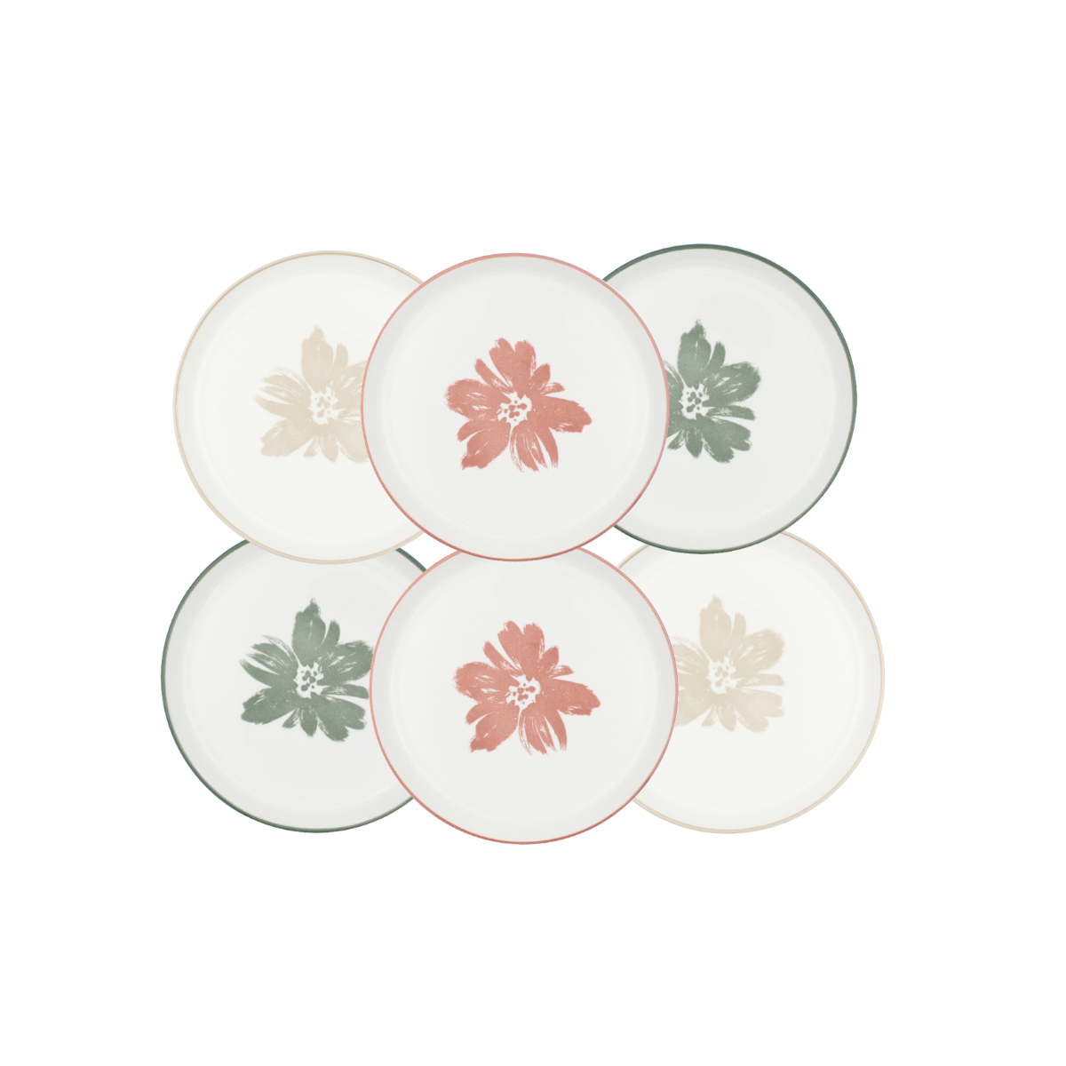 Lot de 6 assiettes à dessert, HANAE