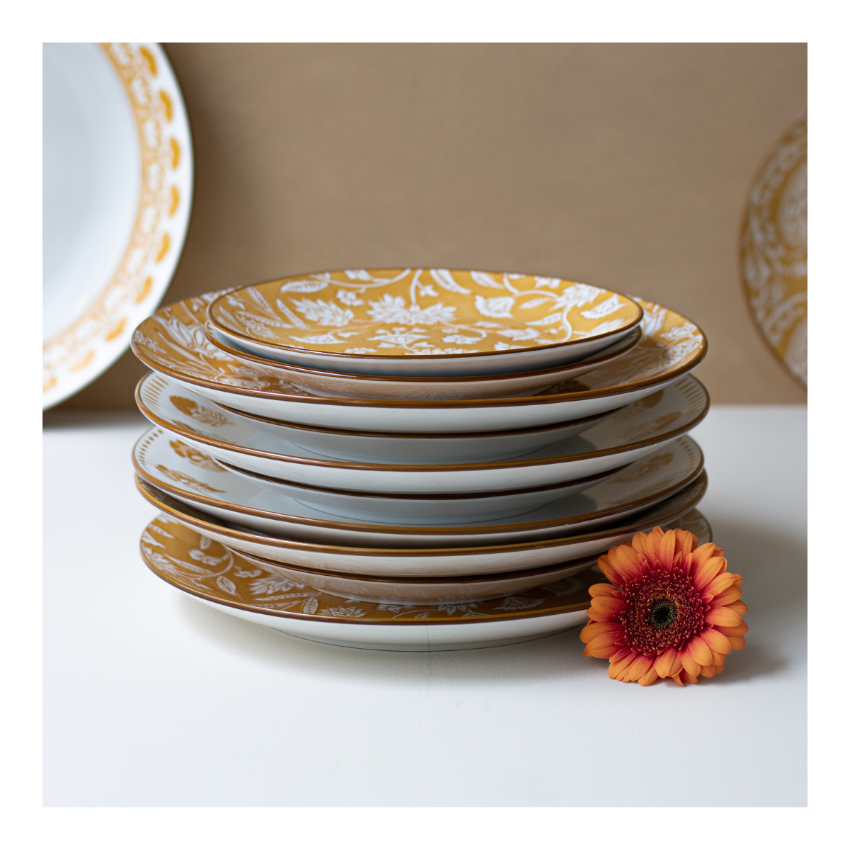 Lot de 6 grandes assiettes, AMBRE