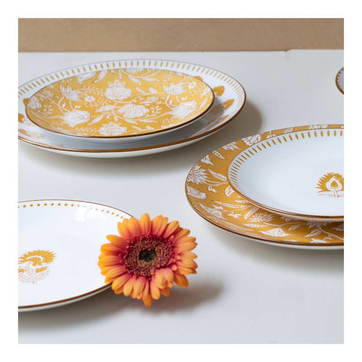 Lot de 6 grandes assiettes, AMBRE