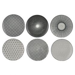 Lot de 6 grandes assiettes, KOMAE